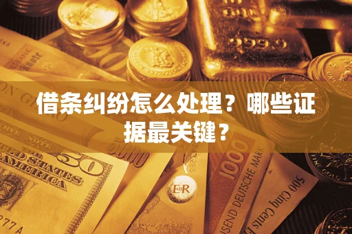 北京借条纠纷怎么处理？哪些证据最关键？